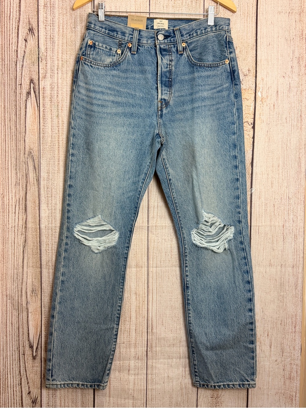 Levi’s 501 Original Fit women’s distressed knee Jeans size 30X30